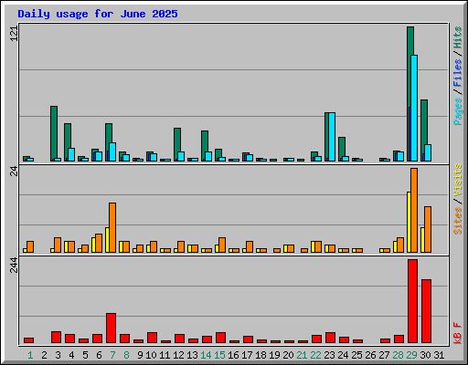 Daily usage for June 2025