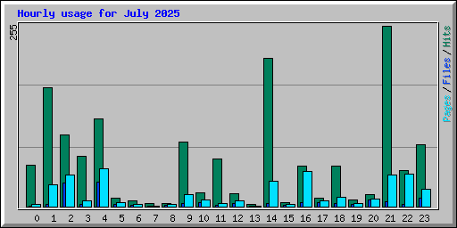 Hourly usage for July 2025