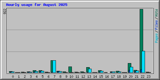 Hourly usage for August 2025