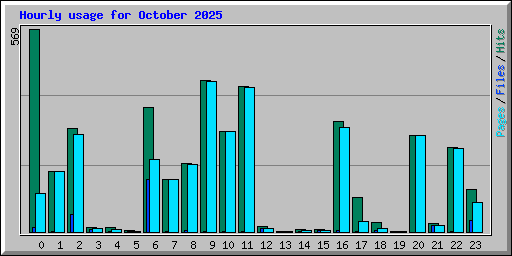 Hourly usage for October 2025