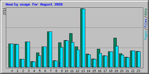 Hourly usage for August 2026